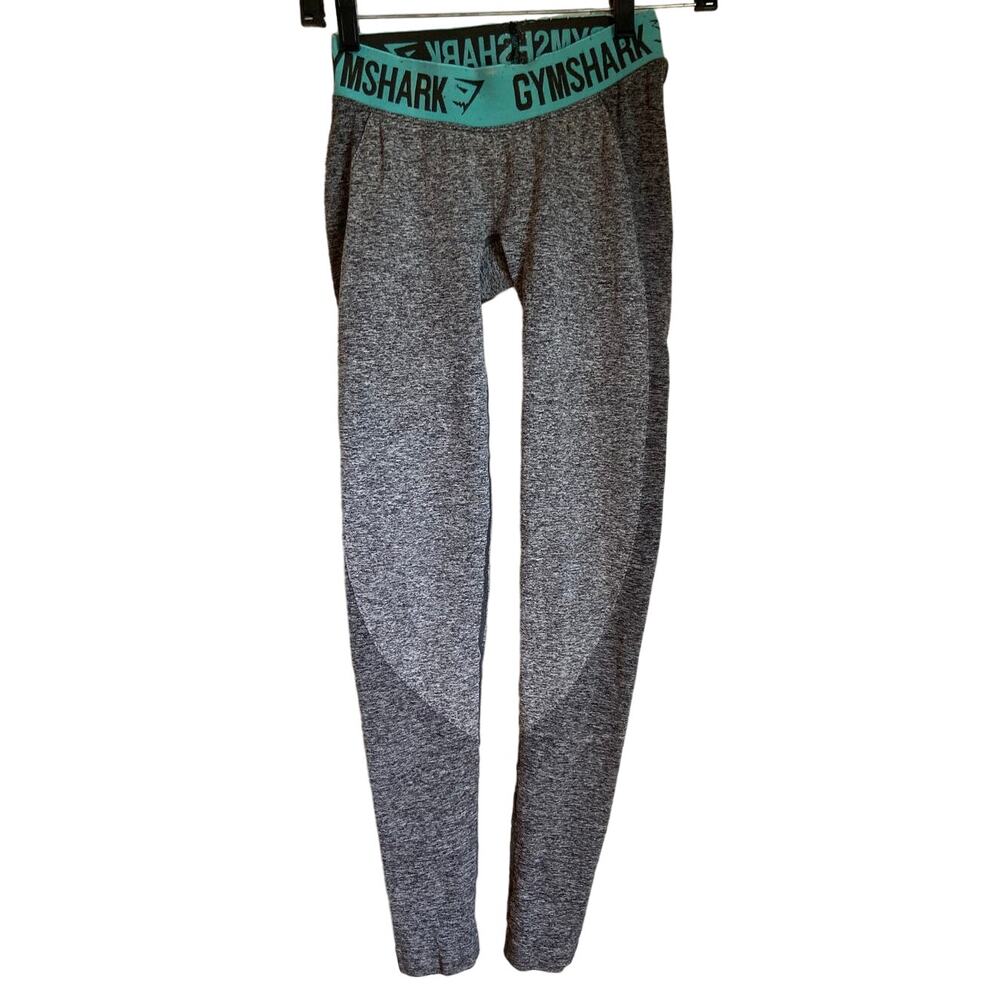 Gymshark Performance Low Rise Flex Leggings Size XS Grey Gray Teal Athletic